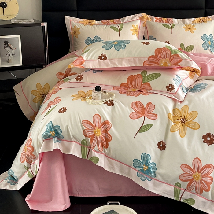 91家纺网 家纺一手货源 找家纺 7V 2024新款轻奢13376纯棉全棉喷气四件套 安妮