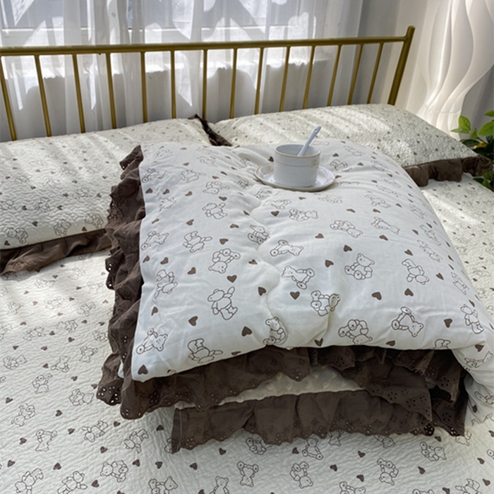 91家纺网 家纺一手货源 找家纺 暖居 2024新款豆豆被四件套 贝贝熊