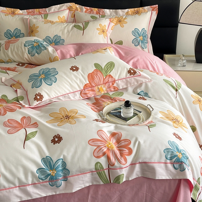 91家纺网 家纺一手货源 找家纺 7V 2024新款轻奢13376纯棉全棉喷气四件套 安妮