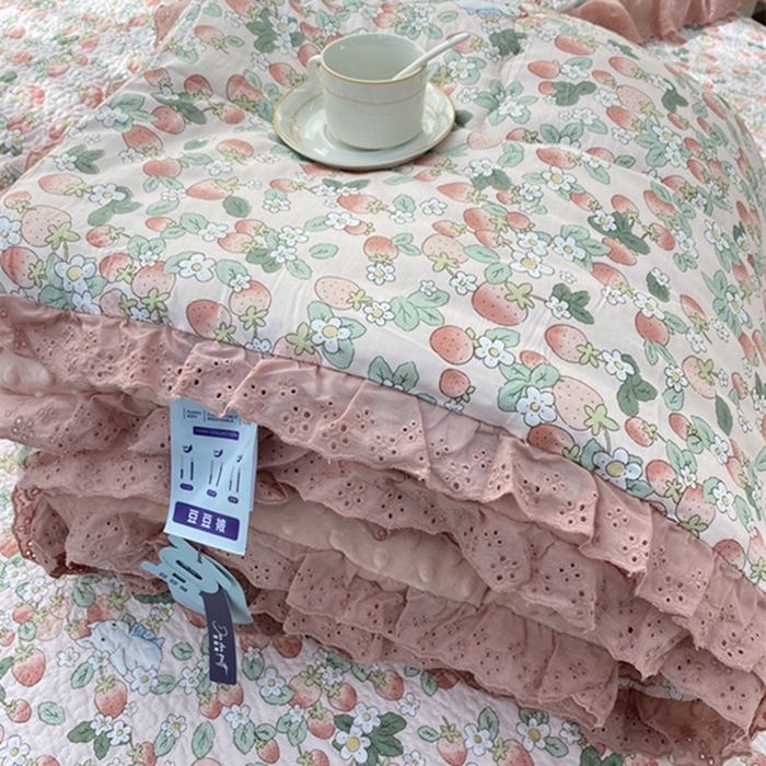 91家纺网 家纺一手货源 找家纺 暖居 2024新款豆豆被四件套 草莓多多