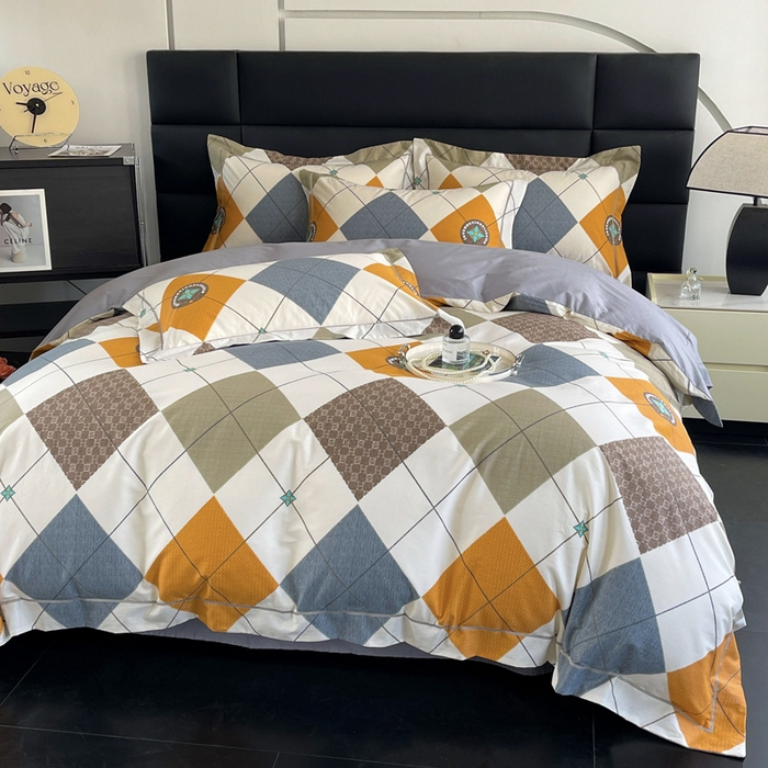 91家纺网 家纺一手货源 找家纺 7V 2024新款轻奢13376纯棉全棉喷气四件套 卡洛