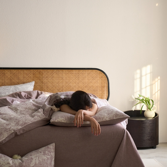 91家纺网 家纺一手货源 找家纺 （总）安莱生活 2025新款蔷薇物语色织双层纱大提花基础款四件套