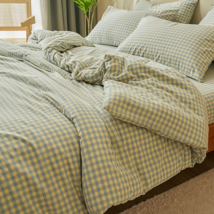 21度C 2024新款全棉水洗棉四件套 琉璃格