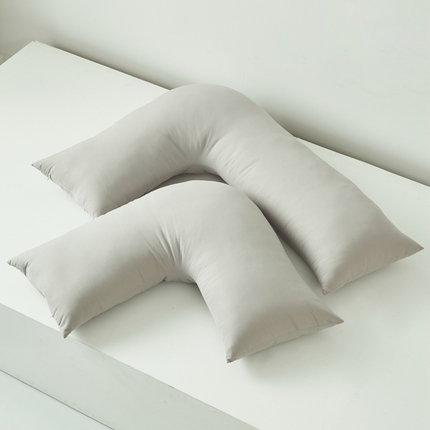 91家纺网 家纺一手货源 找家纺 星芯合家纺 2024新款懒床熟睡陪伴抱枕L型 纯色款 L型多功能枕 灰