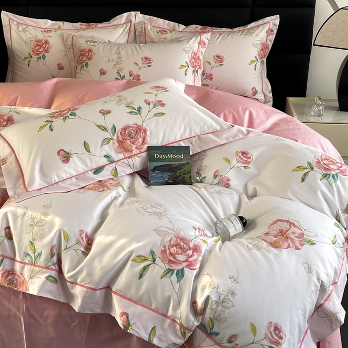 91家纺网 家纺一手货源 找家纺 7V 2024新款轻奢13376纯棉全棉喷气四件套 依梦