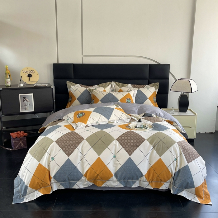 91家纺网 家纺一手货源 找家纺 7V 2024新款轻奢13376纯棉全棉喷气四件套 卡洛