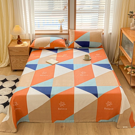 91家纺网 家纺一手货源 找家纺 总 新印象 2025新款原棉包边工艺款老粗布床单三件套