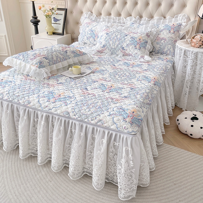 91家纺网 家纺一手货源 找家纺 虹星家纺 2024新款凉感丝印花可拆床裙套件-三件套 迷幻时空