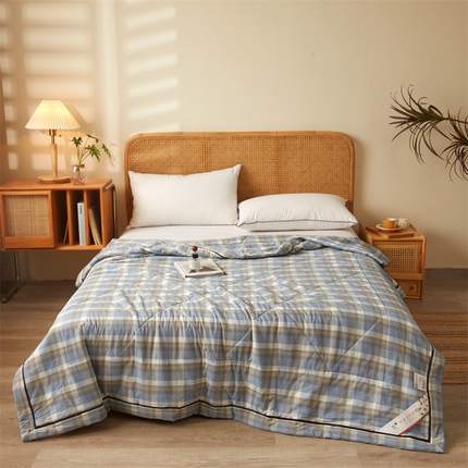 21度C 2024新款A类全棉色织水洗棉棉花夏被 雅格兰