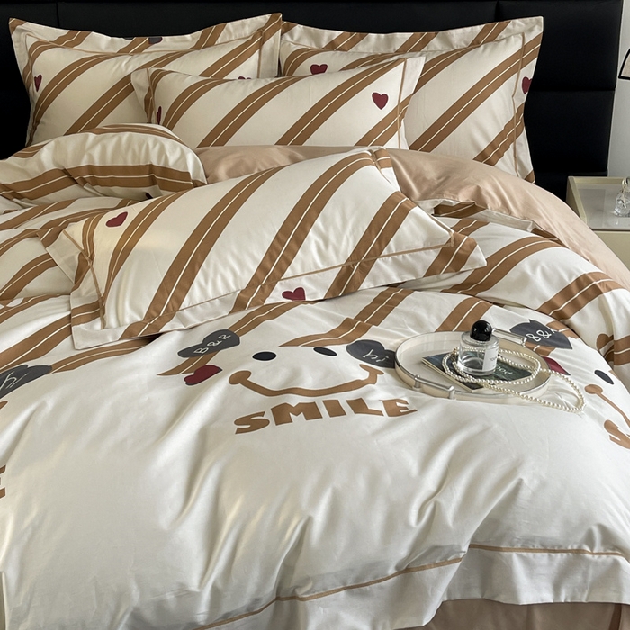 91家纺网 家纺一手货源 找家纺 7V 2024新款轻奢13376纯棉全棉喷气四件套 宠爱