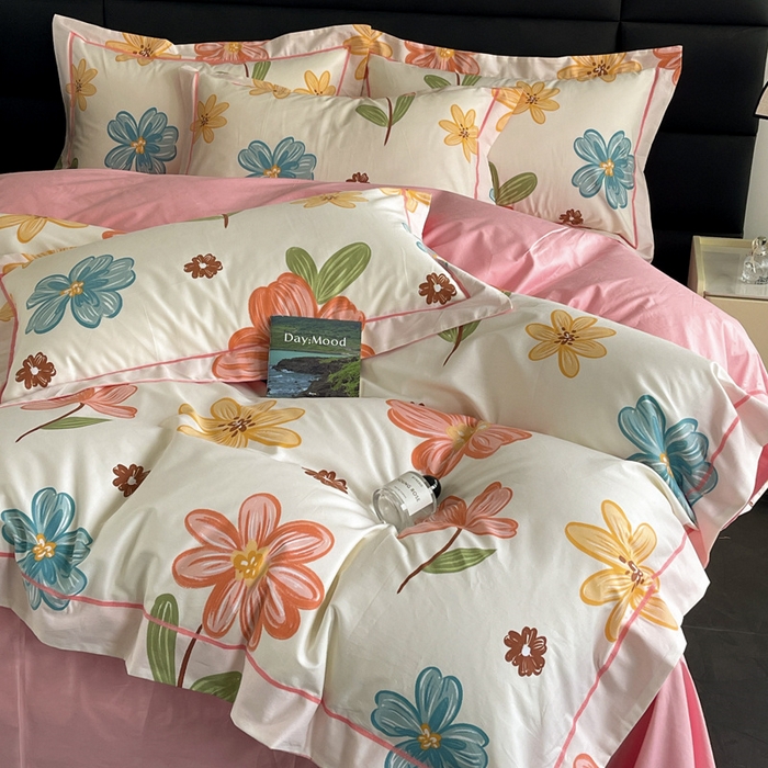 91家纺网 家纺一手货源 找家纺 7V 2024新款轻奢13376纯棉全棉喷气四件套 安妮