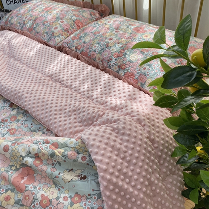 91家纺网 家纺一手货源 找家纺 暖居 2024新款豆豆被四件套 安娜公主