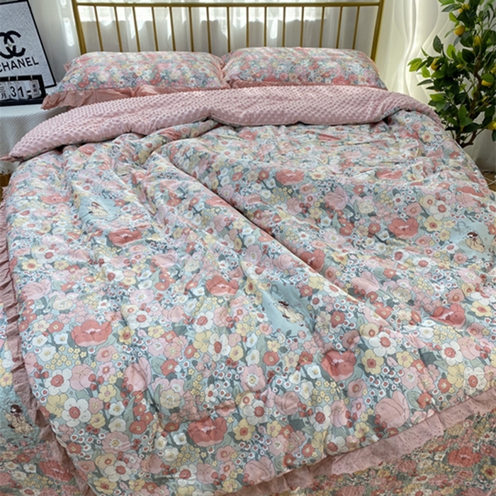 91家纺网 家纺一手货源 找家纺 暖居 2024新款豆豆被四件套 安娜公主