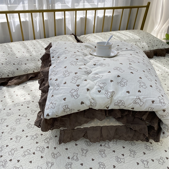 91家纺网 家纺一手货源 找家纺 暖居 2024新款豆豆被四件套 贝贝熊