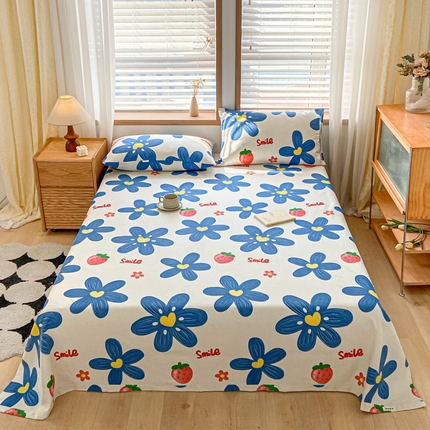 91家纺网 家纺一手货源 找家纺 总 新印象 2025新款原棉包边工艺款老粗布床单三件套