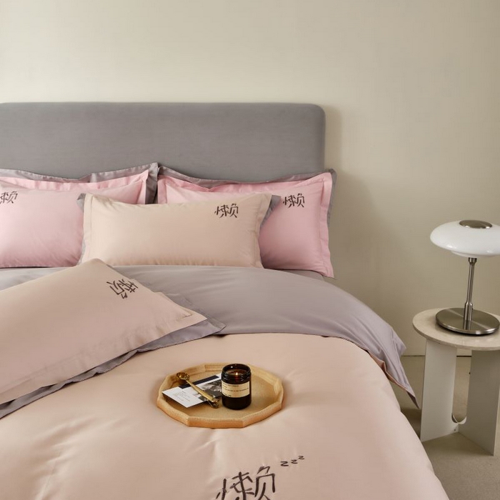 91家纺网 家纺一手货源 找家纺 LADY COCO 2024新款全棉翻盖式三边拉链四件套-东方好棉懒福系列 目光色