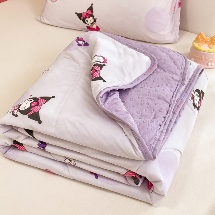 91家纺网 家纺一手货源 找家纺 美梦里 2024新款凉豆豆夏被空调被印花卡通库洛米夏凉被子 甜心库洛米