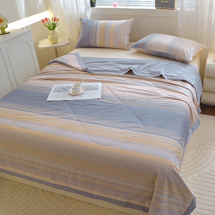 91家纺网 家纺一手货源 找家纺 金柚子2024新款全棉印花夏凉被 网络时代-灰