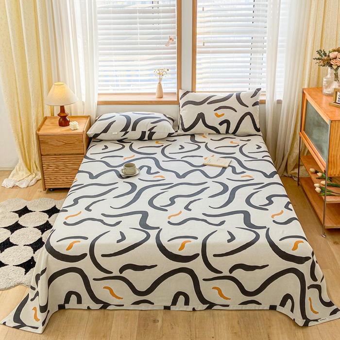 91家纺网 家纺一手货源 找家纺 新印象 2025新款原棉包边工艺款老粗布床单三件套 忆时代