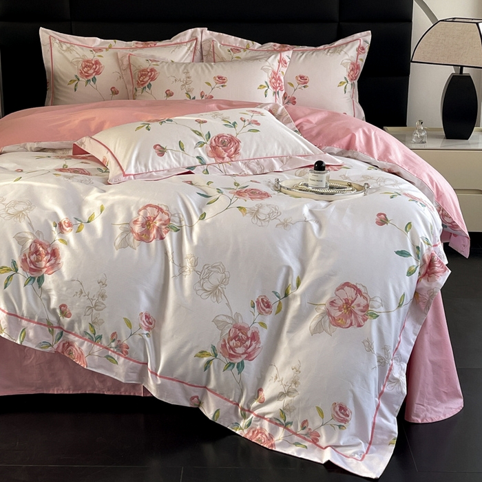 91家纺网 家纺一手货源 找家纺 7V 2024新款轻奢13376纯棉全棉喷气四件套 依梦