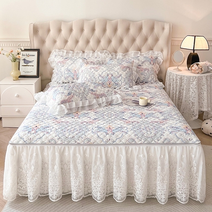 虹星家纺 2024新款凉感丝印花可拆床裙套件-三件套 迷幻时空