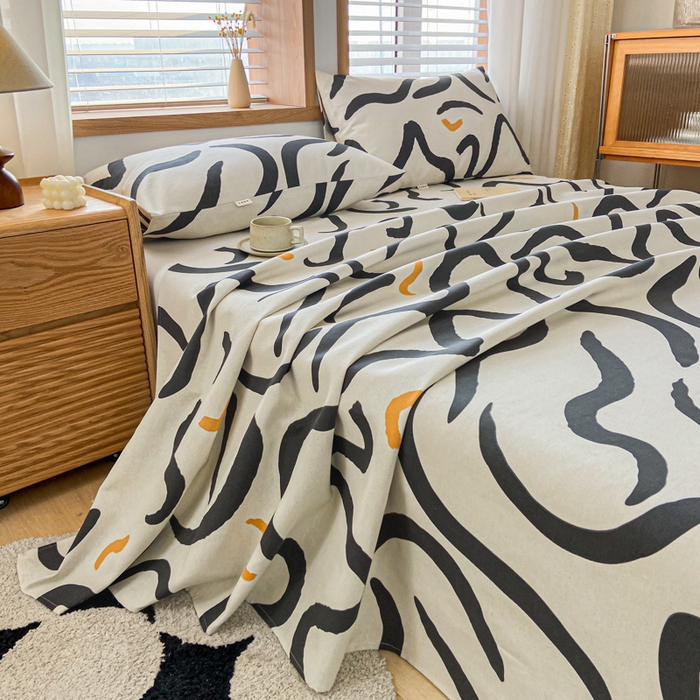 91家纺网 家纺一手货源 找家纺 新印象 2025新款原棉包边工艺款老粗布床单三件套 忆时代