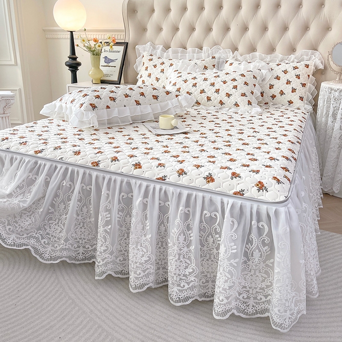 91家纺网 家纺一手货源 找家纺 虹星家纺 2024新款凉感丝印花可拆床裙套件-三件套 繁花集序