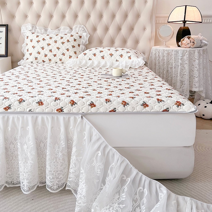 91家纺网 家纺一手货源 找家纺 虹星家纺 2024新款凉感丝印花可拆床裙套件-三件套 繁花集序