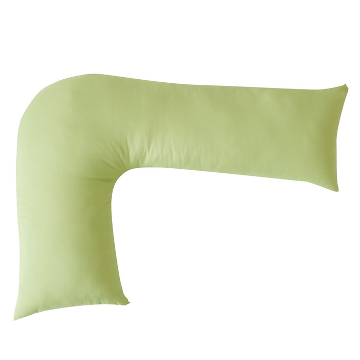 91家纺网 家纺一手货源 找家纺 星芯合家纺 2024新款懒床熟睡陪伴抱枕L型 纯色款 L型多功能软枕 绿