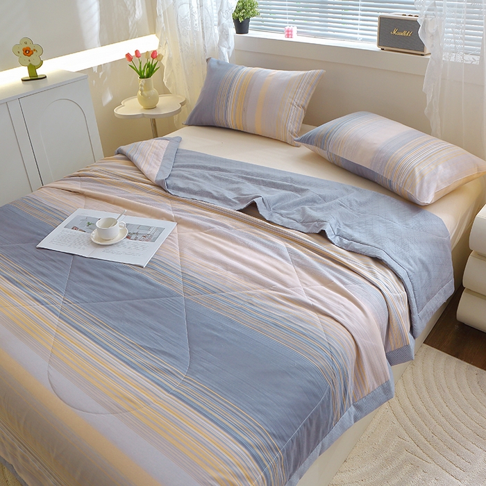 91家纺网 家纺一手货源 找家纺 金柚子2024新款全棉印花夏凉被 网络时代-灰