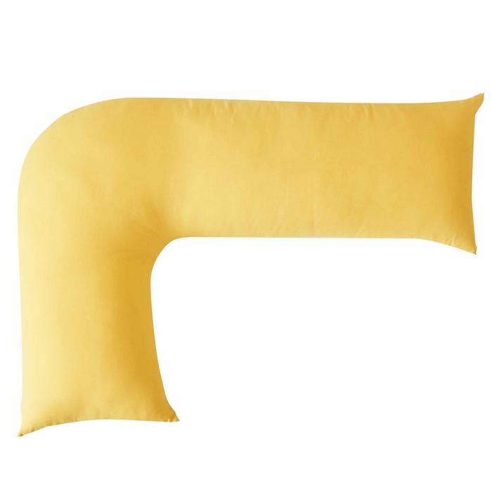 91家纺网 家纺一手货源 找家纺 星芯合家纺 2024新款懒床熟睡陪伴抱枕L型 纯色款 L型多功能枕 黄