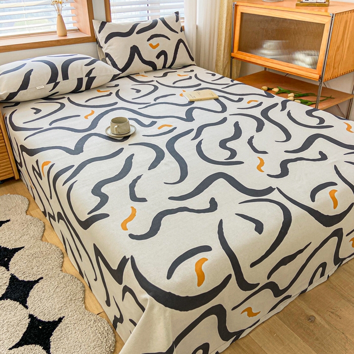 91家纺网 家纺一手货源 找家纺 新印象 2025新款原棉包边工艺款老粗布床单三件套 忆时代