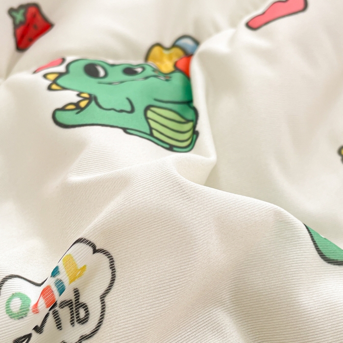 91家纺网 家纺一手货源 找家纺 美梦里 2024新款凉豆豆夏被空调被印花卡通库洛米夏凉被子 呆萌恐龙