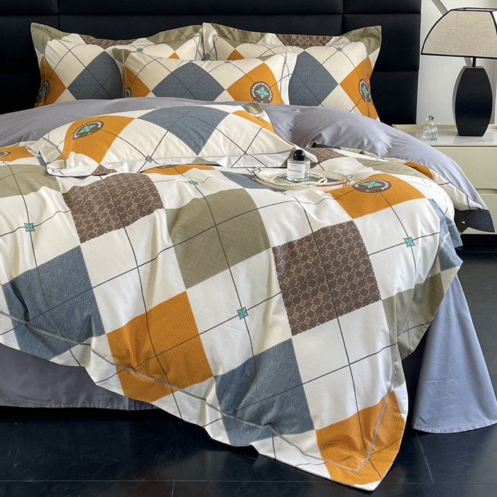 91家纺网 家纺一手货源 找家纺 7V 2024新款轻奢13376纯棉全棉喷气四件套 卡洛