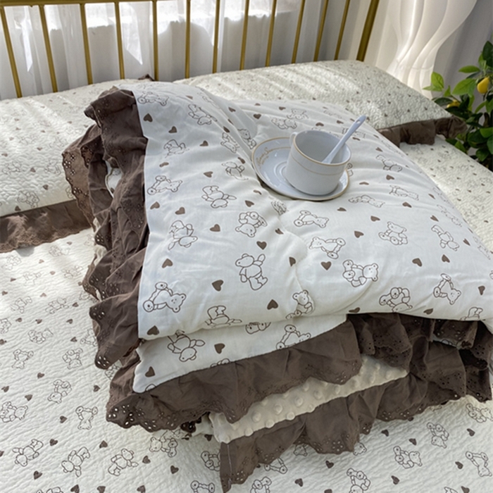 91家纺网 家纺一手货源 找家纺 暖居 2024新款豆豆被四件套 贝贝熊