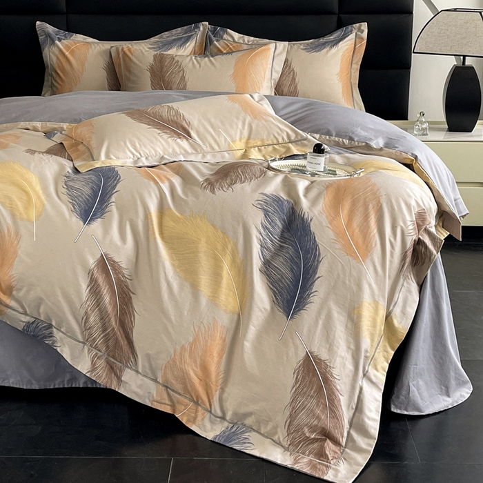 91家纺网 家纺一手货源 找家纺 7V 2024新款轻奢13376纯棉全棉喷气四件套 妙羽