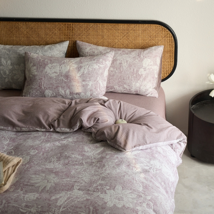 91家纺网 家纺一手货源 找家纺 （总）安莱生活 2025新款蔷薇物语色织双层纱大提花基础款四件套