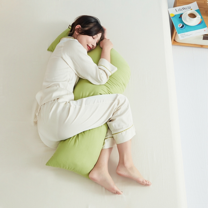 91家纺网 家纺一手货源 找家纺 （总）星芯合家纺 2024新款懒床熟睡陪伴抱枕L型 纯色款