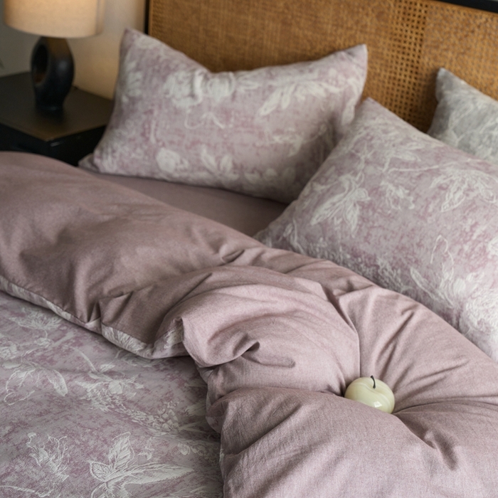 91家纺网 家纺一手货源 找家纺 （总）安莱生活 2025新款蔷薇物语色织双层纱大提花基础款四件套