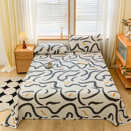 91家纺网 家纺一手货源 找家纺 总 新印象 2025新款原棉包边工艺款老粗布床单三件套