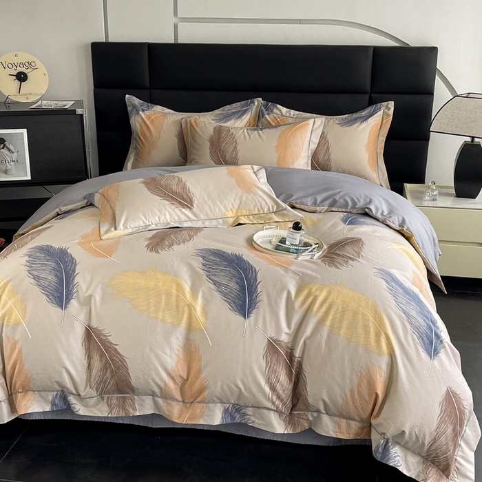 91家纺网 家纺一手货源 找家纺 7V 2024新款轻奢13376纯棉全棉喷气四件套 妙羽