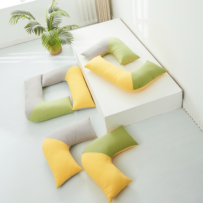 91家纺网 家纺一手货源 找家纺 （总）星芯合家纺 2024新款懒床熟睡陪伴抱枕L型 拼色款