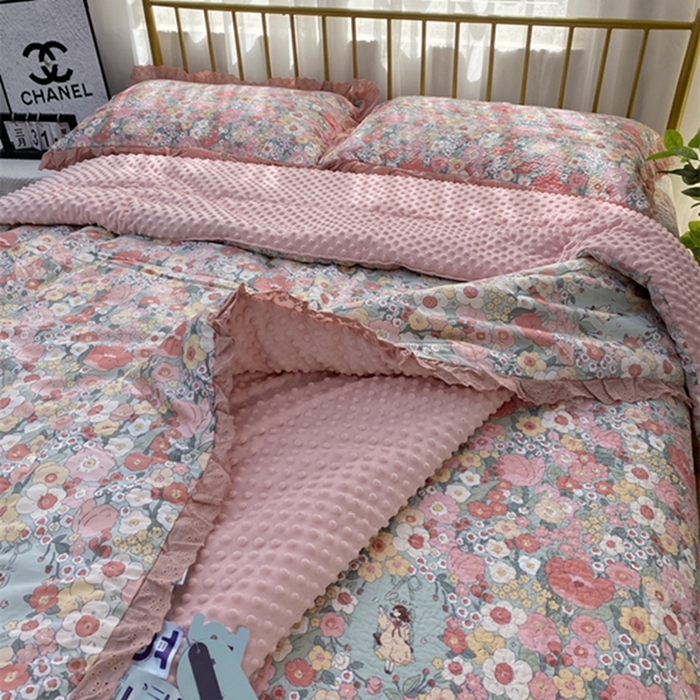 91家纺网 家纺一手货源 找家纺 暖居 2024新款豆豆被四件套 安娜公主