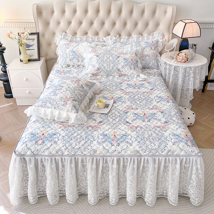 91家纺网 家纺一手货源 找家纺 虹星家纺 2024新款凉感丝印花可拆床裙套件-三件套 迷幻时空