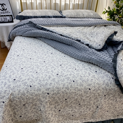 91家纺网 家纺一手货源 找家纺 暖居 2024新款豆豆被四件套 南法假日