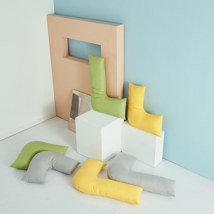 91家纺网 家纺一手货源 找家纺 （总）星芯合家纺 2024新款懒床熟睡陪伴抱枕L型 纯色款