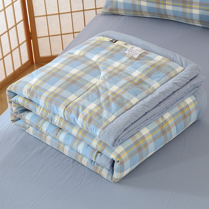 91家纺网 家纺一手货源 找家纺 迪乐妮家居 2024新款色织全棉夏被四件套 莫妮兰