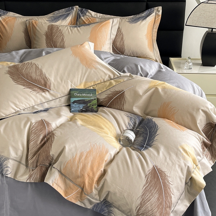 91家纺网 家纺一手货源 找家纺 7V 2024新款轻奢13376纯棉全棉喷气四件套 妙羽