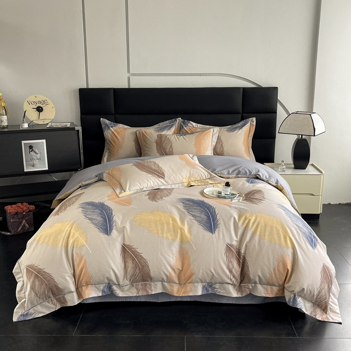 91家纺网 家纺一手货源 找家纺 7V 2024新款轻奢13376纯棉全棉喷气四件套 妙羽