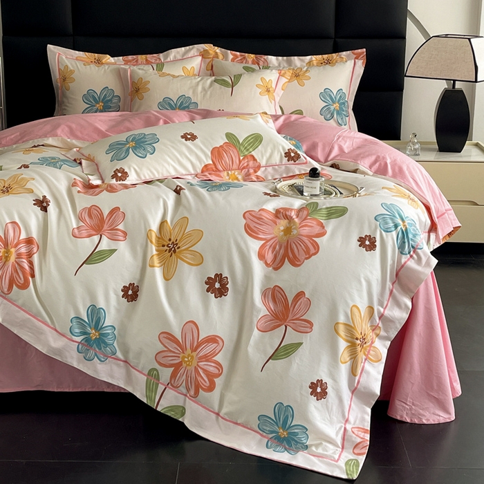 91家纺网 家纺一手货源 找家纺 7V 2024新款轻奢13376纯棉全棉喷气四件套 安妮